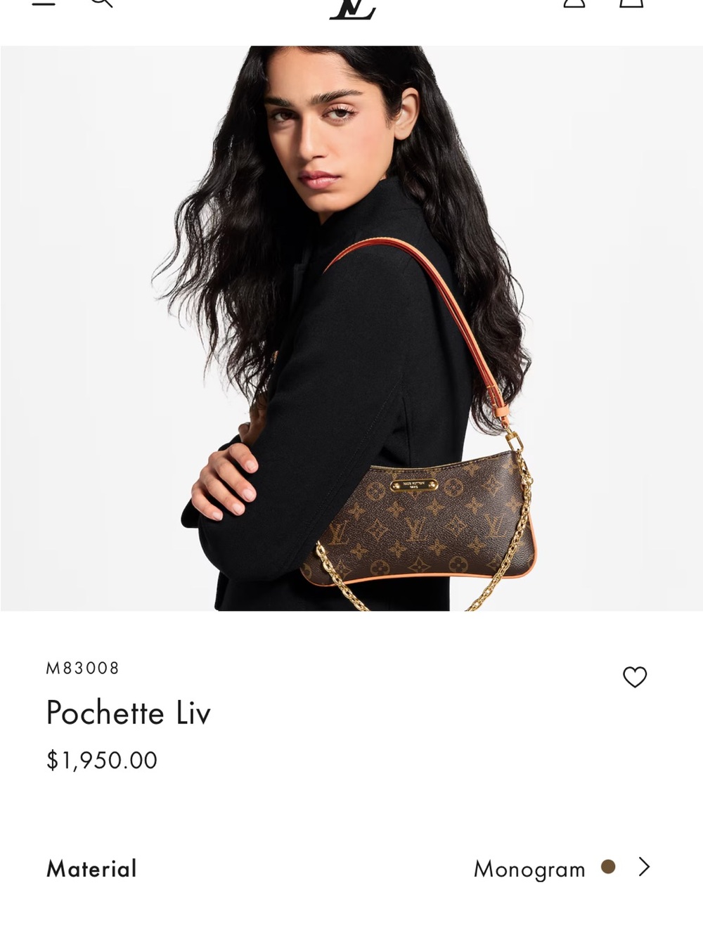 Louis Vuitton Monogram Pochette with Tan Trims and Gold Chain